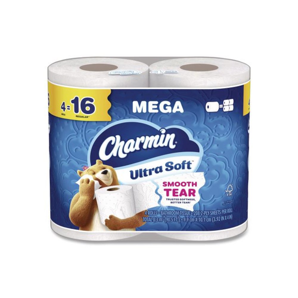 Ultra Soft Bathroom Tissue, Septic Safe, 2-Ply, White, 208 Sheets/Roll, 4 Rolls/Pack. Picture 1