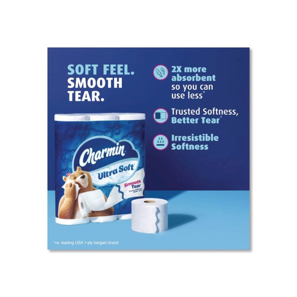 Ultra Soft Bathroom Tissue, Septic Safe, 2-Ply, White, 312 Sheets/Roll, 18 Rolls/Carton. Picture 5