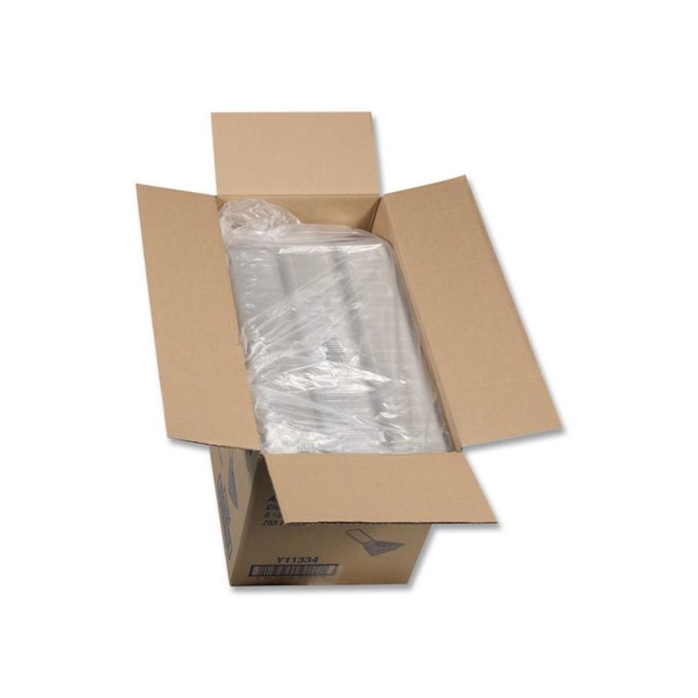 Plastic Hinged Lid Sandwich Container, 3.25 x 6.5 x 3, Clear, 85/Pack, 3 Packs/Carton. Picture 4