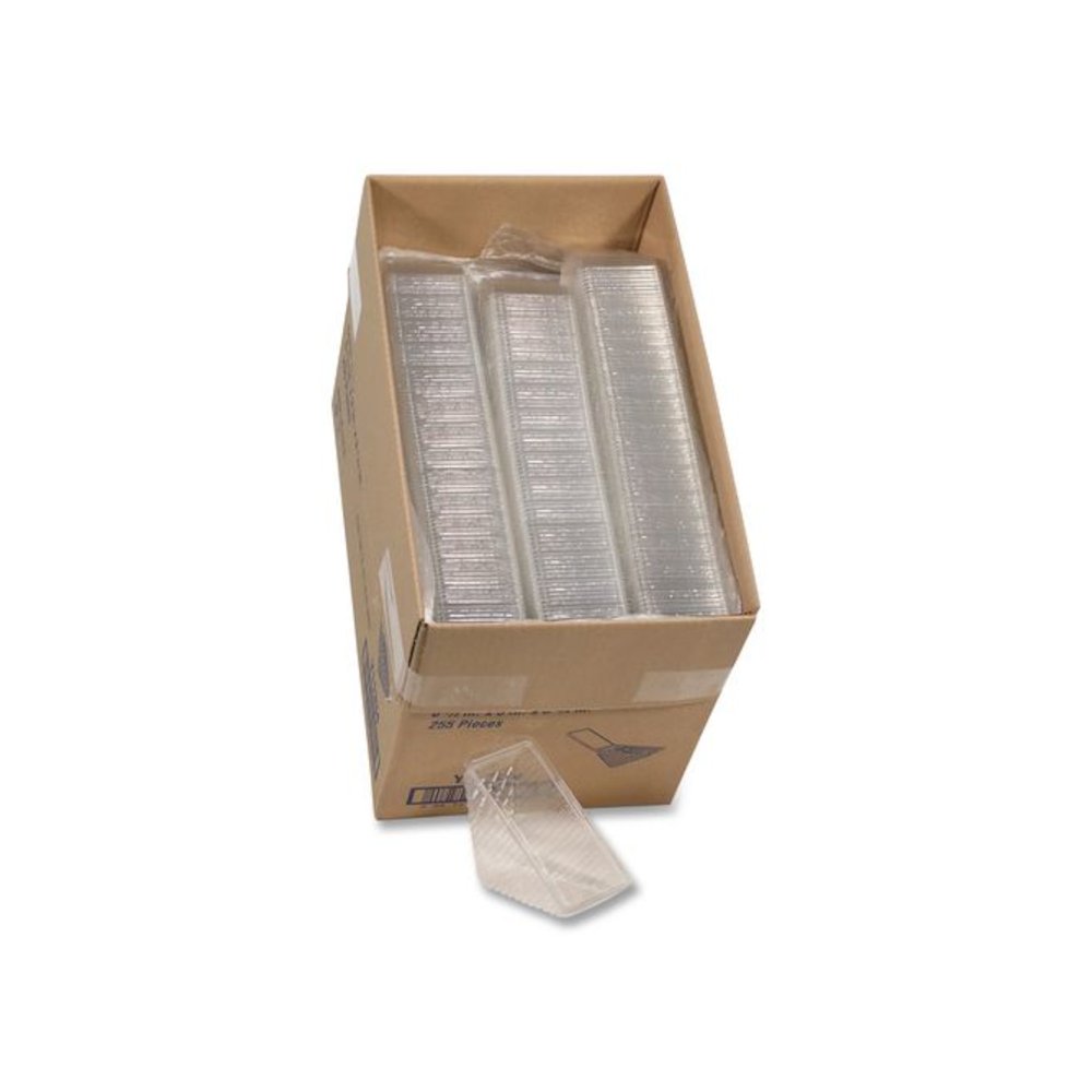 Plastic Hinged Lid Sandwich Container, 3.25 x 6.5 x 3, Clear, 85/Pack, 3 Packs/Carton. Picture 5
