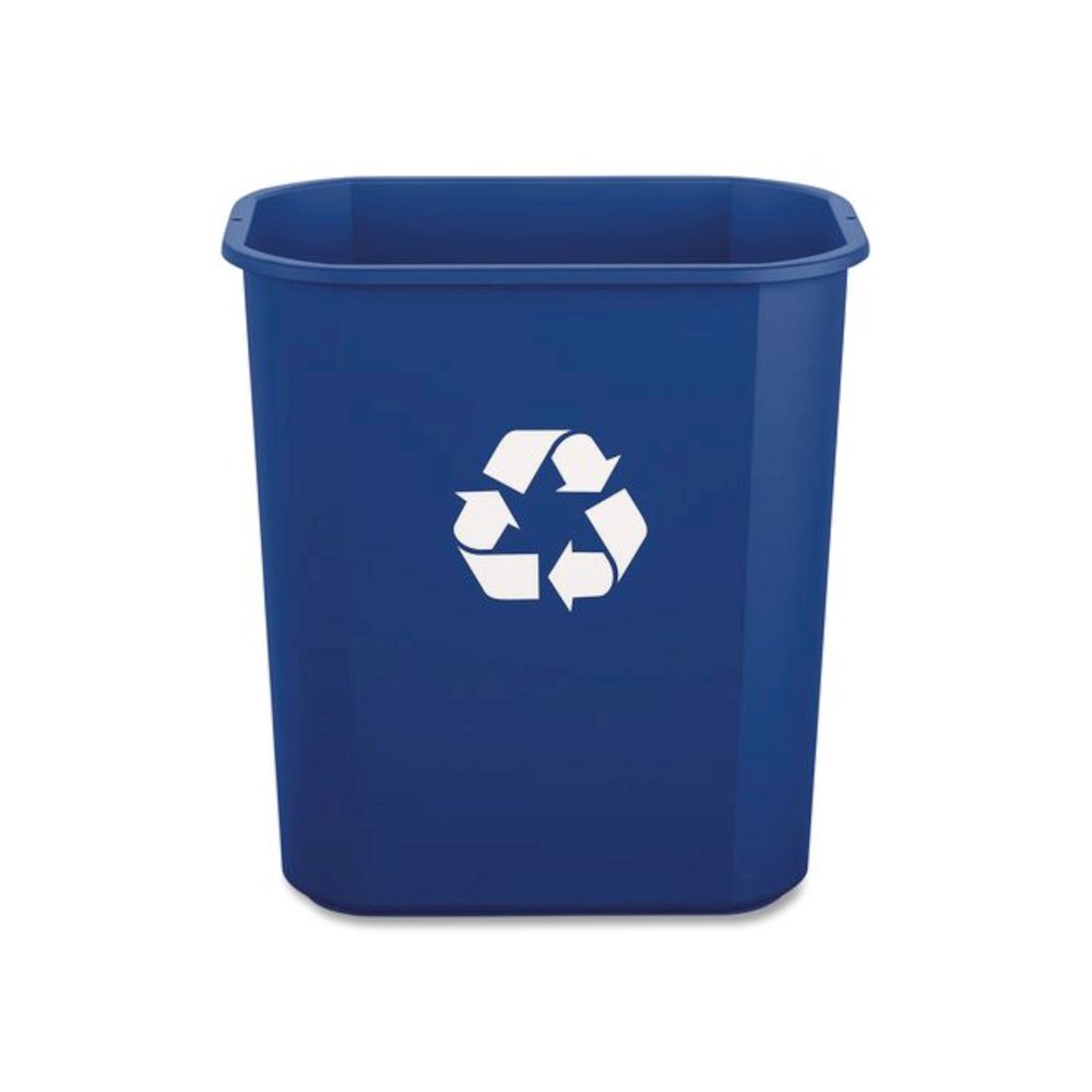 Deskside Recycling Bin, 3 gal, Polypropylene, Blue. Picture 4
