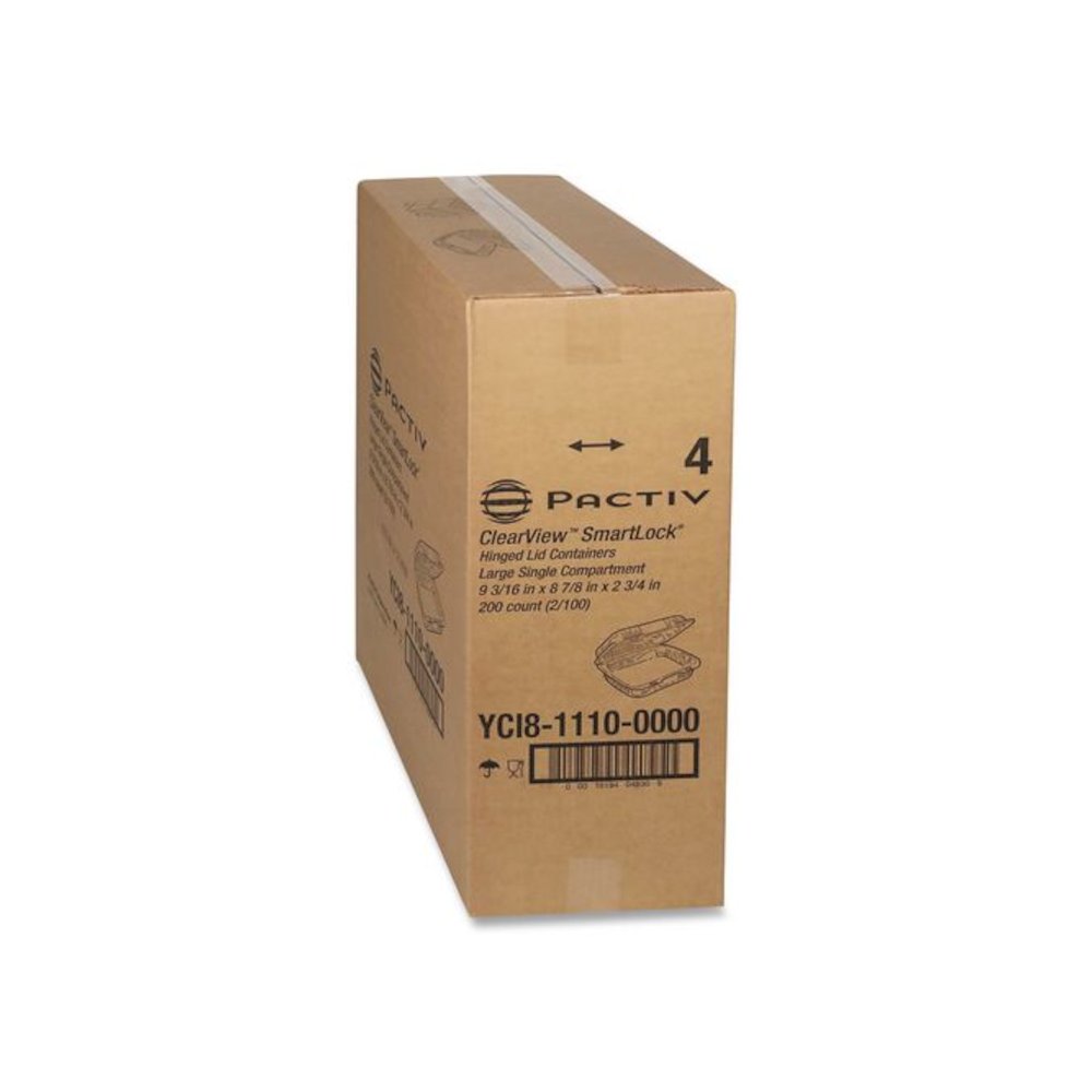 ClearView SmartLock Hinged Lid Container, 9.22 x 8.88 x 2.91, Clear, Plastic, 200/Carton. Picture 2