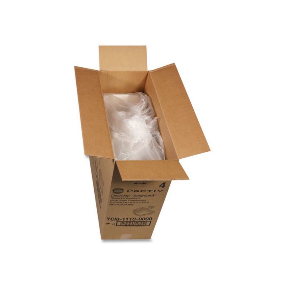 ClearView SmartLock Hinged Lid Container, 9.22 x 8.88 x 2.91, Clear, Plastic, 200/Carton. Picture 4