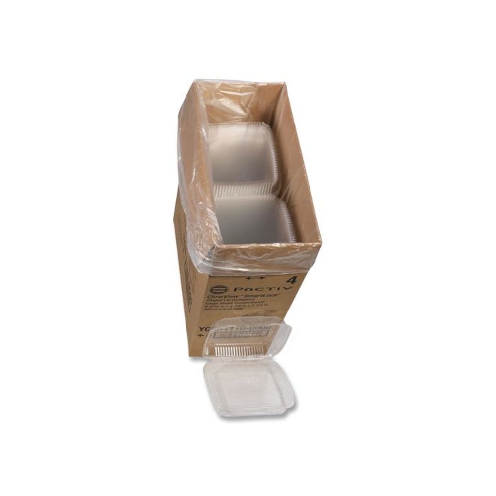 ClearView SmartLock Hinged Lid Container, 9.22 x 8.88 x 2.91, Clear, Plastic, 200/Carton. Picture 5