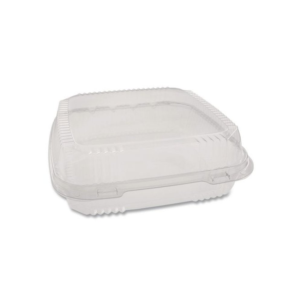ClearView SmartLock Hinged Lid Container, 9.22 x 8.88 x 2.91, Clear, Plastic, 200/Carton. Picture 1