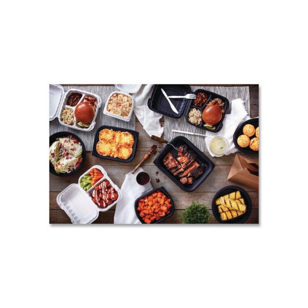 EarthChoice SmartLock Microwavable MFPP Hinged Lid Container, 6 x 6 x 3.1, White, Plastic, 400/Carton. Picture 6