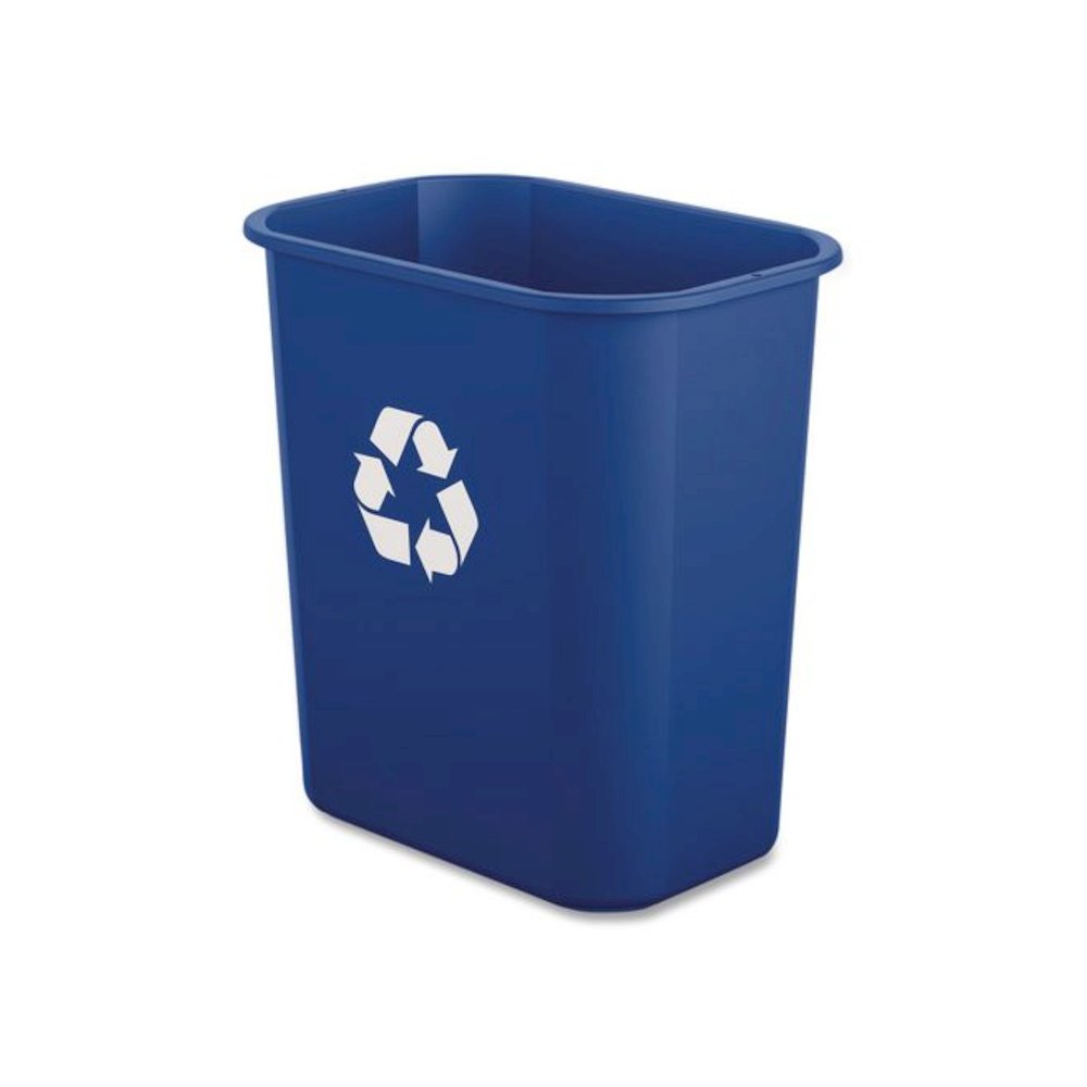 Deskside Recycling Bin, 3 gal, Polypropylene, Blue. Picture 1