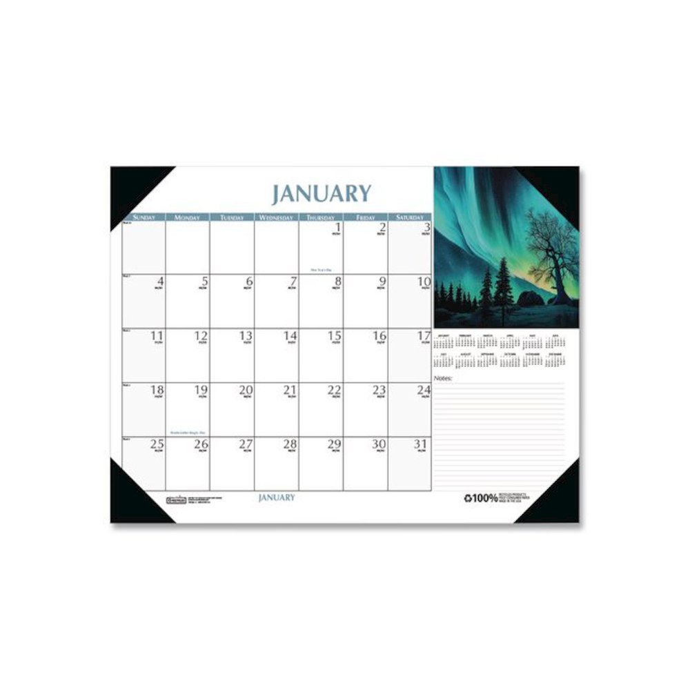 Earthscapes Scenic Desk Pad Calendar, Scenic Photos, 18.5 x 13, White Sheets, Black Binding/Corners,12-Month (Jan-Dec): 2026. Picture 2