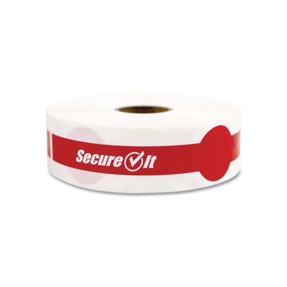 SecureIT Tamper Evident Food Container Seals, 1 x 7, Red, Paper, 250/Roll, 2 Rolls/Pack. Picture 2