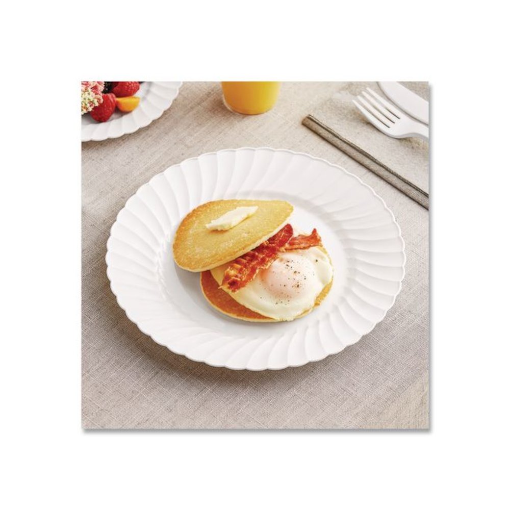 Classicware Plastic Dinnerware, Plates, 9" dia, White, 12/Bag, 15 Bags/Carton. Picture 4