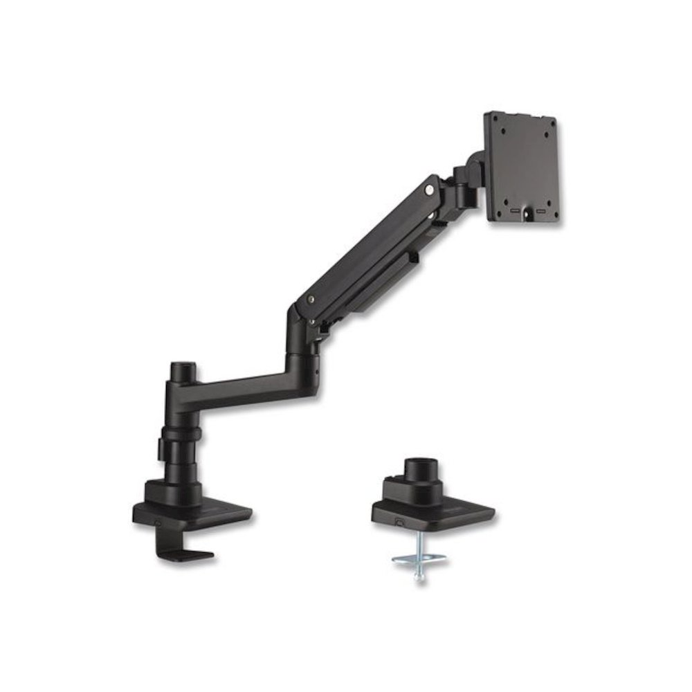 7110017256060, SKILCRAFT Gas-Spring Ergonomic Monitor Arm, For 49" Monitors, 360 deg Rotation/90 deg Tilt, BK,Supports 44 lbs. Picture 1