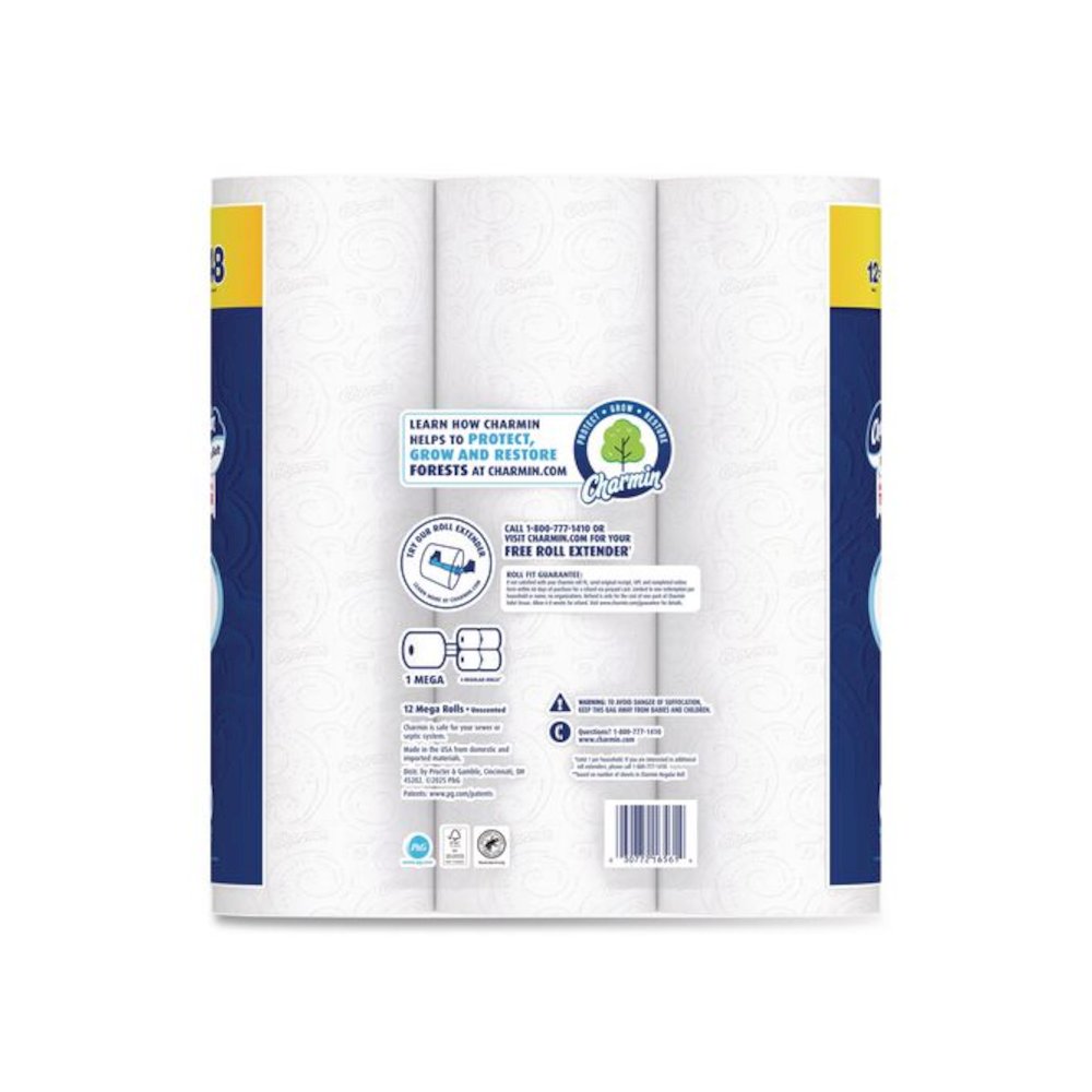 Ultra Soft Bathroom Tissue, Mega Roll, Septic Safe, 2-Ply, White, 208 Sheets/Roll, 12 Rolls/Pack. Picture 3