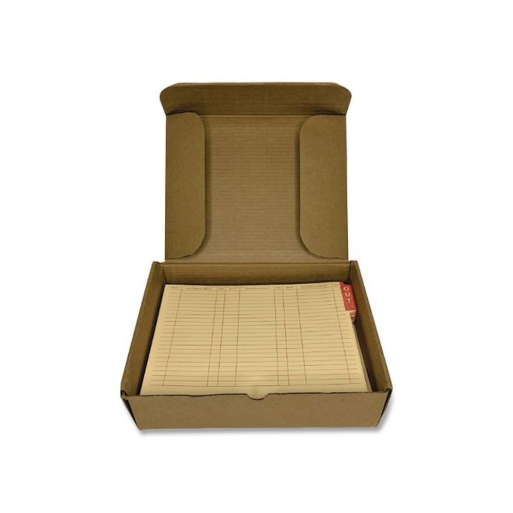 End Tab Out Cards, 12.25 x 9.5, Manila/Red, 100/Box. Picture 4