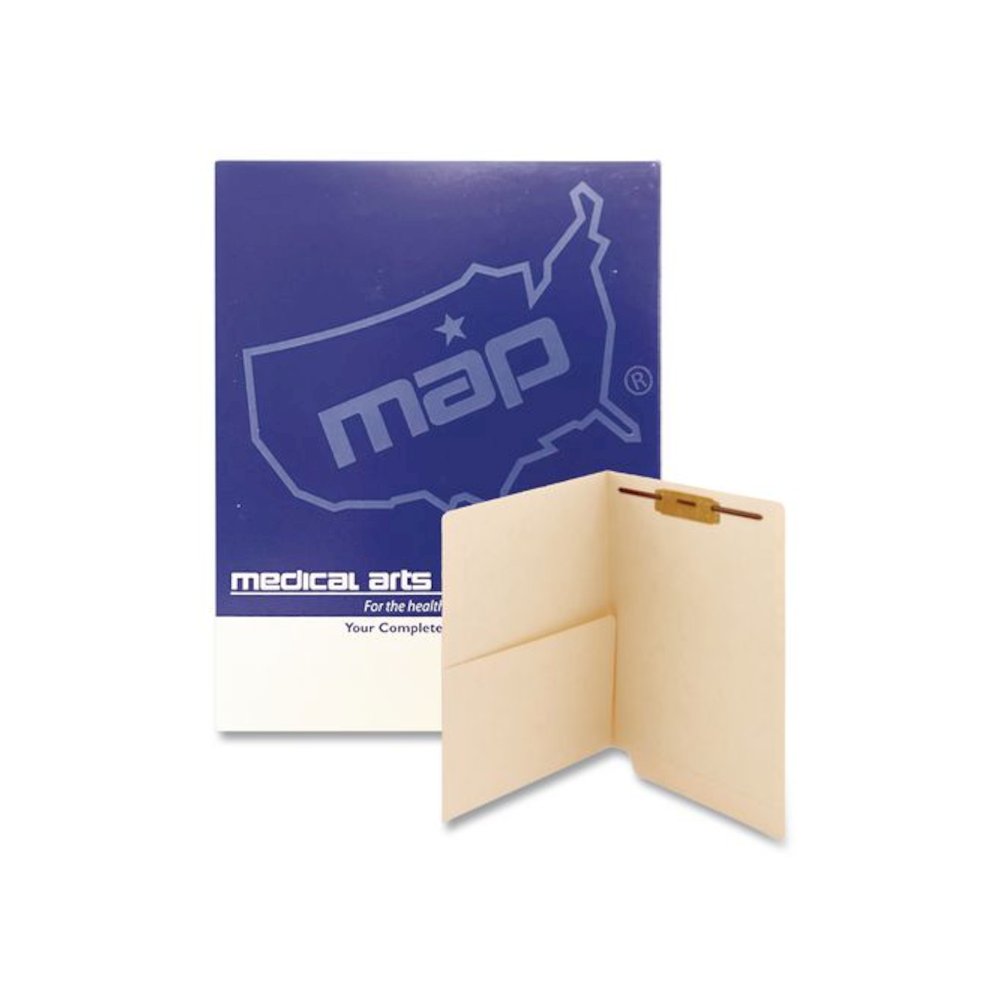 Heavy-Duty Slash Pocket End Tab Fastener Folders, Straight Tab, 1 Fastener, Letter Size, Manila, 50/Box. Picture 1