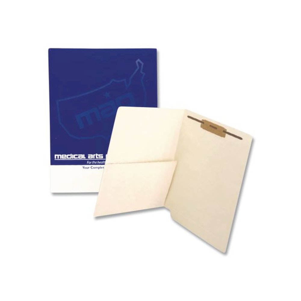 Slash Pocket End Tab Fastener Folders, Straight Tab, Expands 0.75", 1 Fastener, Letter Size, Manila, 250/Box. Picture 1