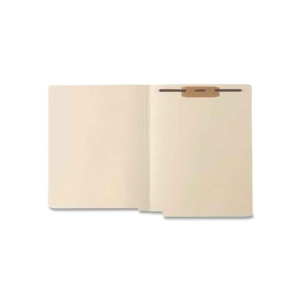 End Tab Fastener Folders, Straight Tab, Expands 0.75", 2 Fasteners, Letter Size, Manila, 50/Box. Picture 2