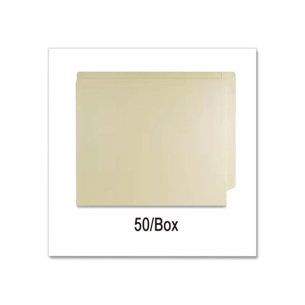End Tab Fastener Folders, Straight Tab, Expands 0.75", 2 Fasteners, Letter Size, Manila, 50/Box. Picture 4