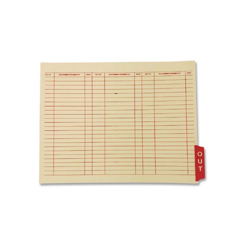 End Tab Out Cards, 12.25 x 9.5, Manila/Red, 100/Box. Picture 2