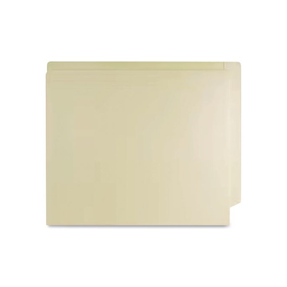 Mylar-Reinforced End Tab Fastener Folders, Straight Tab: Assorted, Expands 0.75", 2 Fasteners, Letter Size, Manila, 50/Box. Picture 4