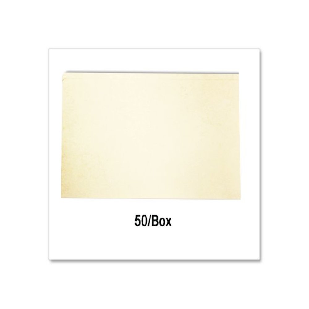 End-Tab File Folder with Mylar Spine, Straight Tabs, Letter Size, 0.75" Expansion, Manila, 50/Box. Picture 3