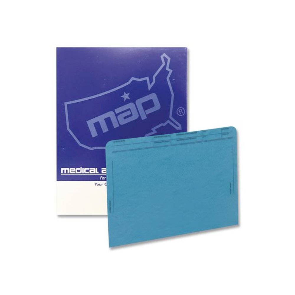 Patient File Pocket, Letter Size, Blue, 50/Box. Picture 1