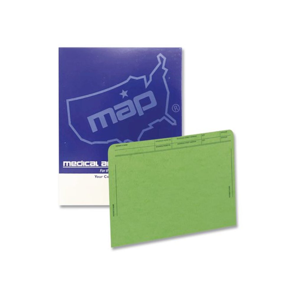 Patient File Pocket, Letter Size, Green, 50/Box. Picture 1