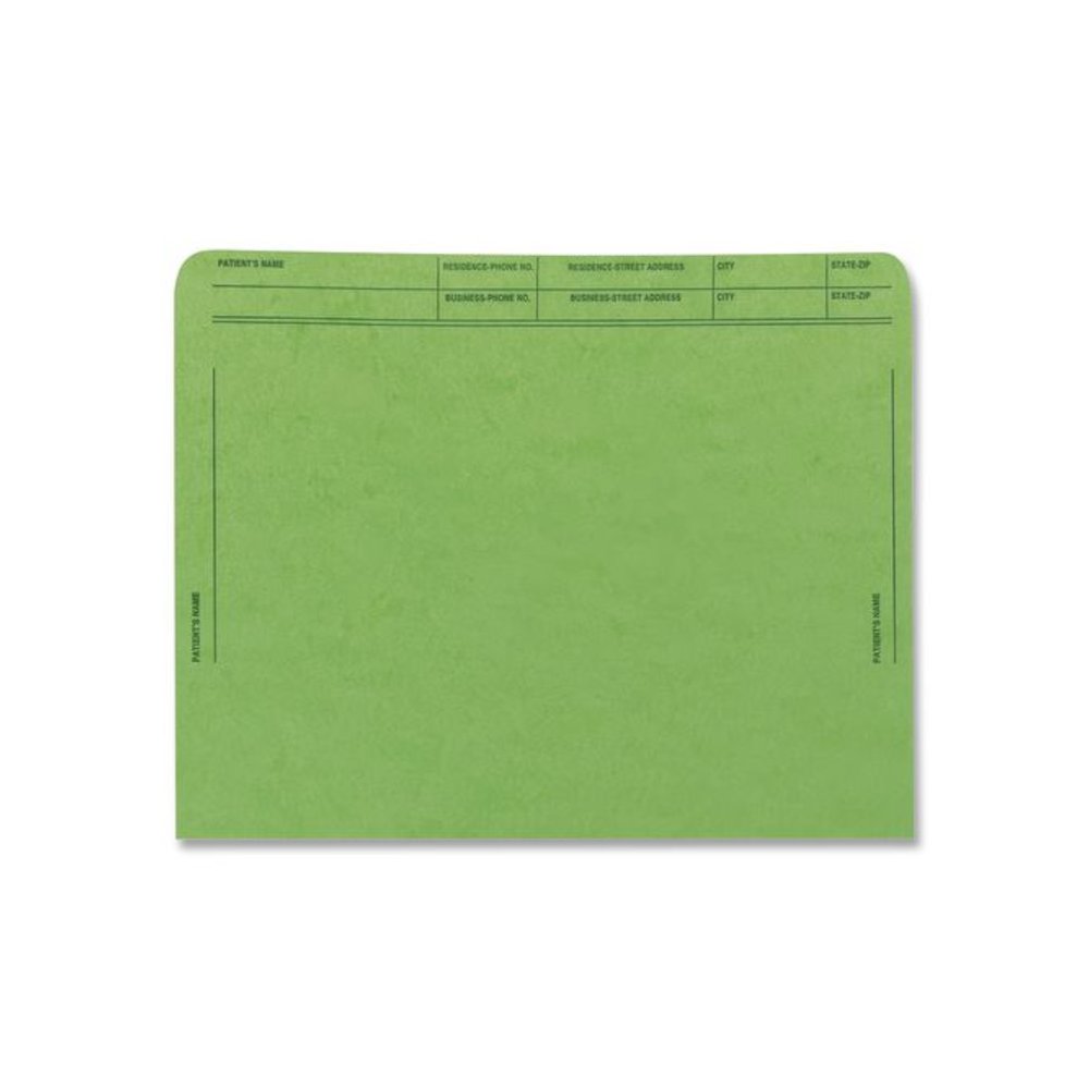 Patient File Pocket, Letter Size, Green, 50/Box. Picture 3