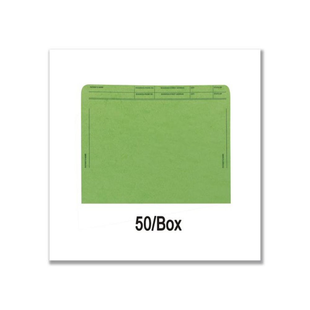 Patient File Pocket, Letter Size, Green, 50/Box. Picture 4