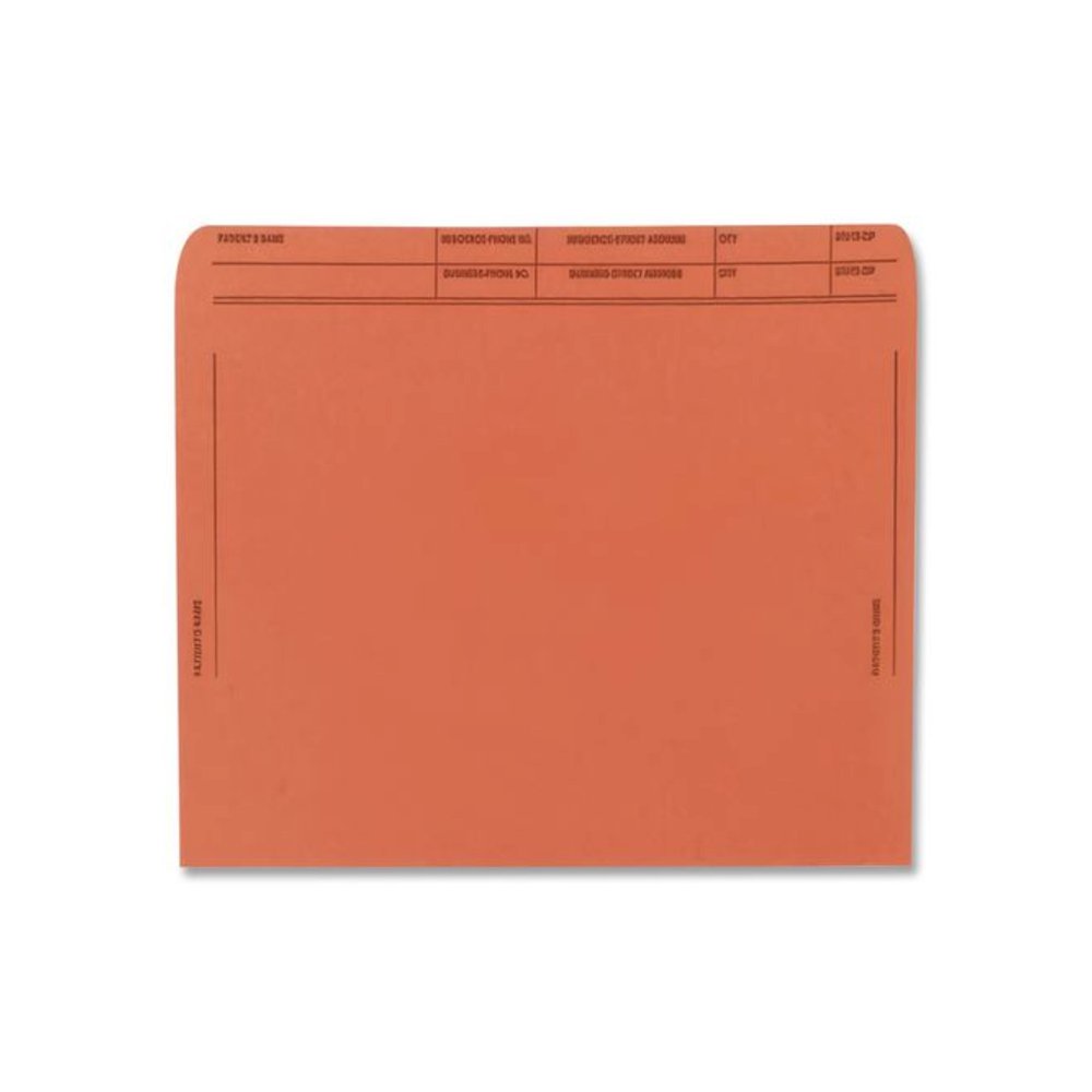 Patient File Pocket, Letter Size, Orange, 50/Box. Picture 3