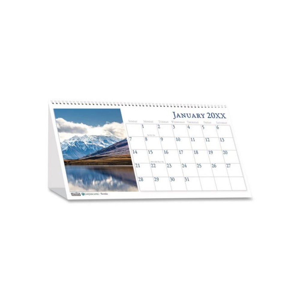 Earthscapes Recycled Desk Tent Monthly Calendar, Scenic Photography, 8.5 x 4.5, White Sheets, 12-Month (Jan to Dec): 2026. Picture 2