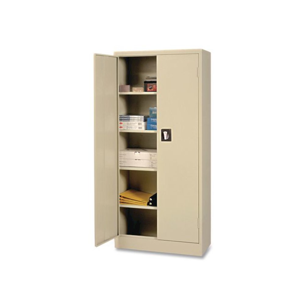 Space Saver Storage Cabinet, Four Shelves, 30w x 15d x 66h, Putty. Picture 2