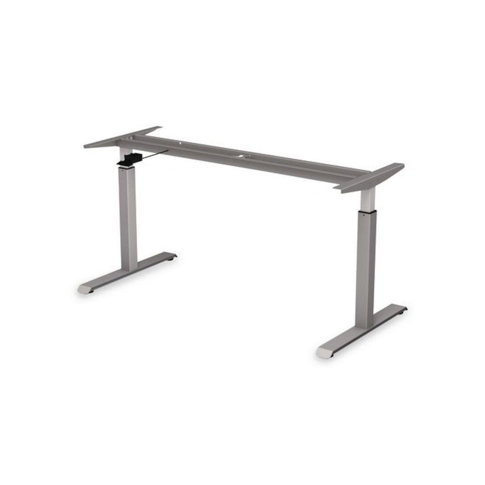 Alera AdaptivErgo Sit-Stand Pneumatic Height-Adjustable Table Base, 59.06" x 28.35" x 26.18" to 39.57", Gray. Picture 2