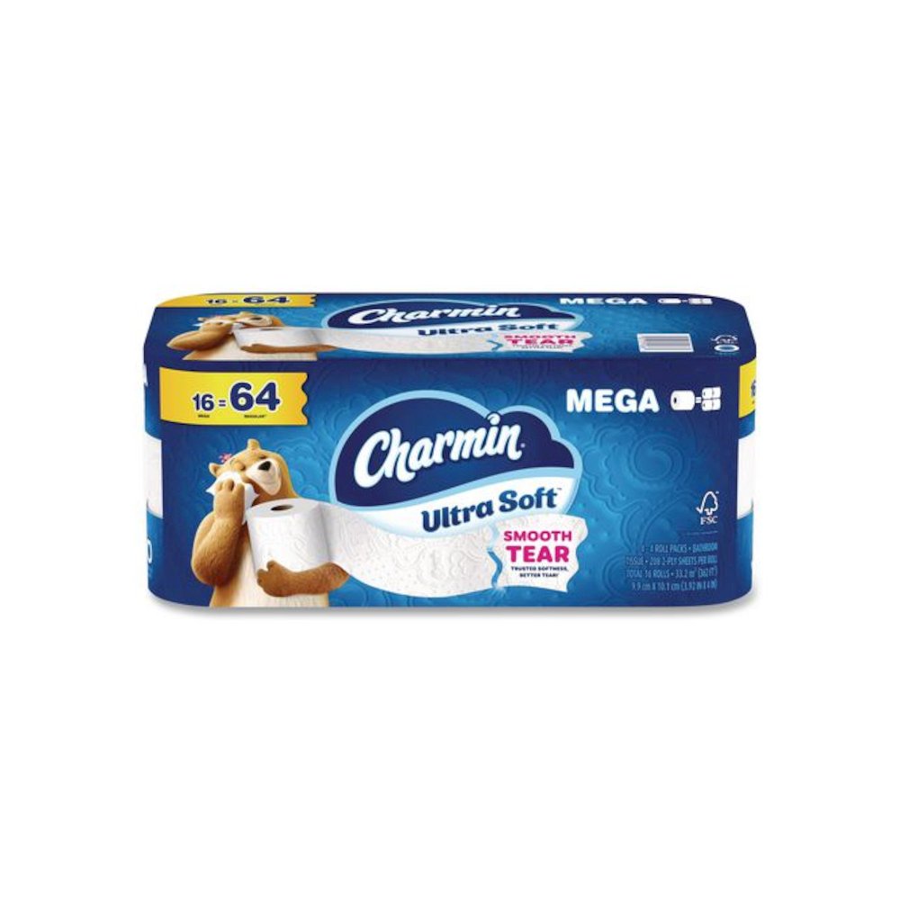 Ultra Soft Bathroom Tissue, Septic Safe, 2-Ply, White, 208 Sheets/Roll, 16 Rolls/Carton. Picture 1