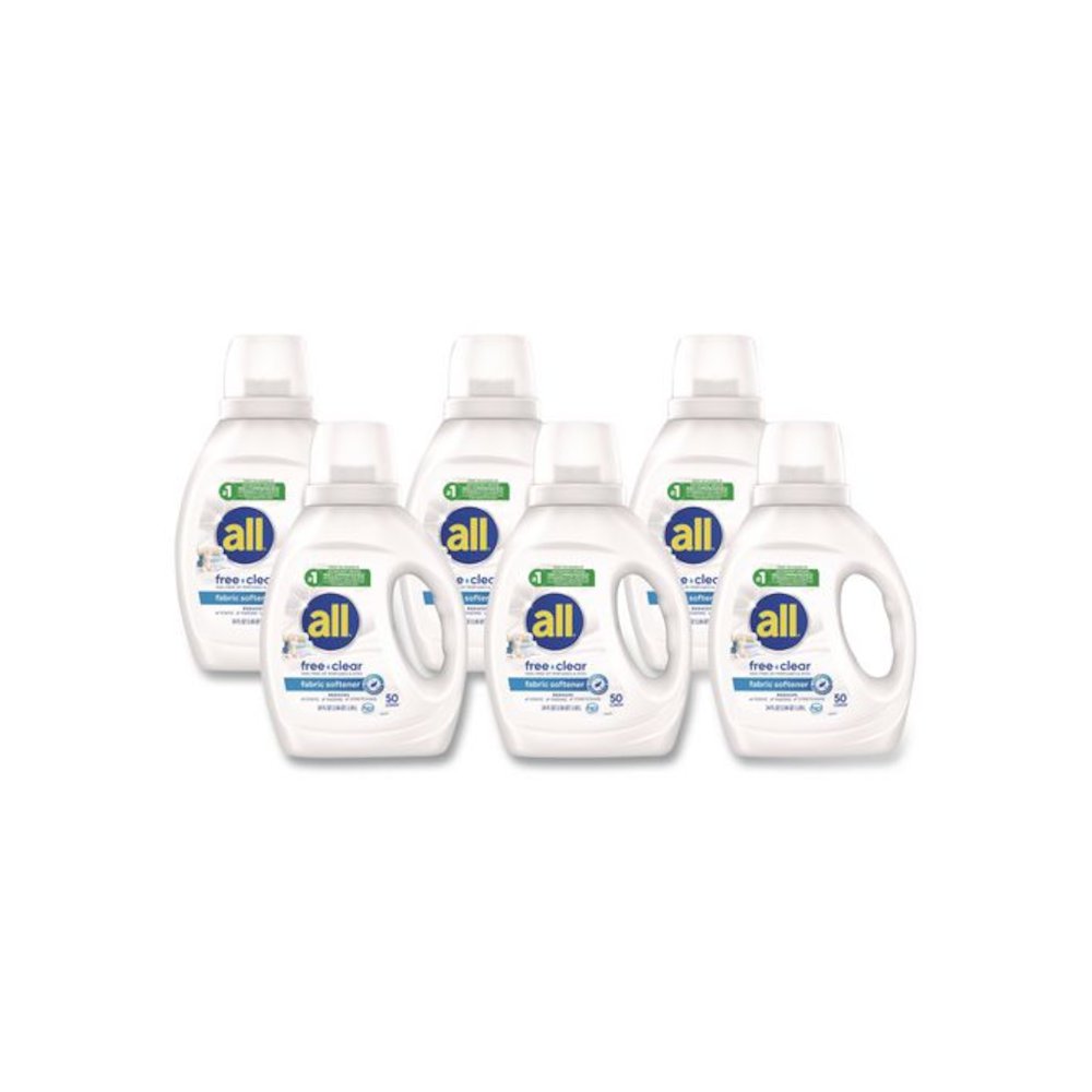 Free Clear Liquid Fabric Softener, Fragrance Free, 34 oz Bottle, 6/Carton. Picture 1