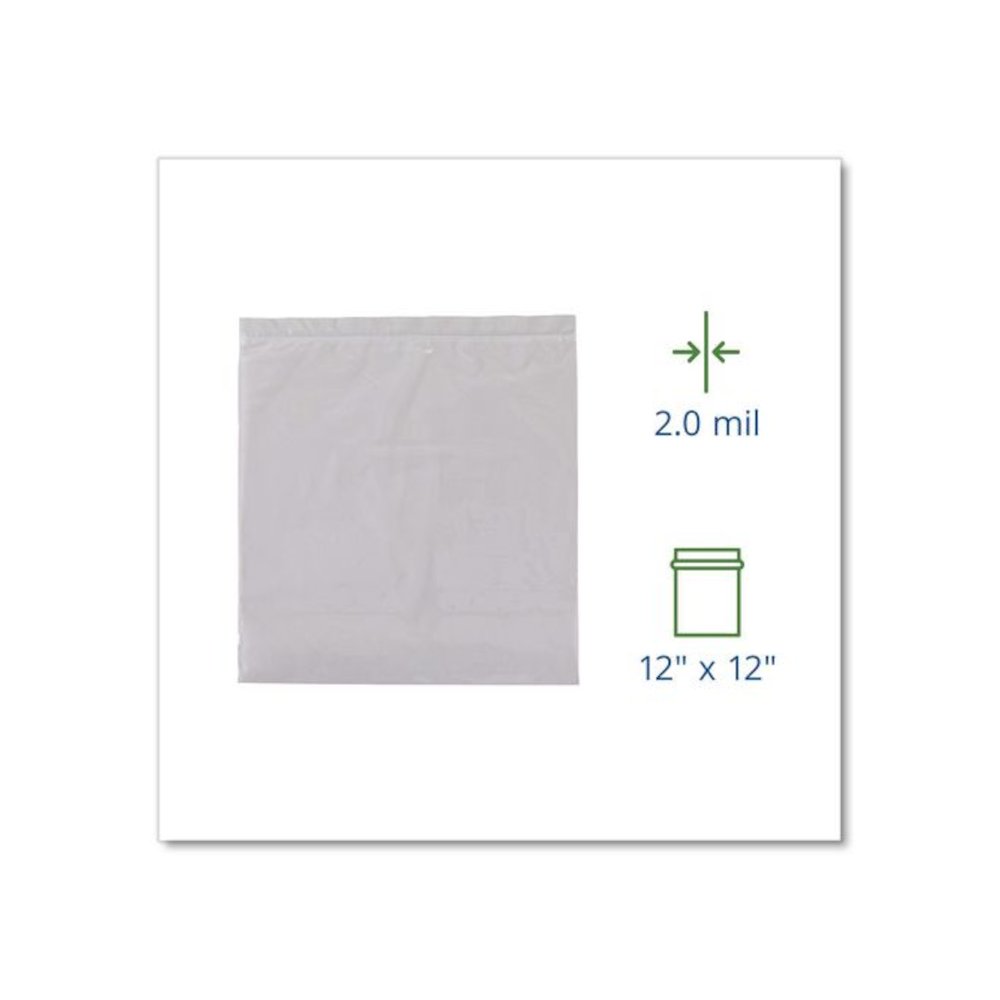 Seal Closure Bags, 2 mil, 12" x 12", Clear, 500/Carton. Picture 3