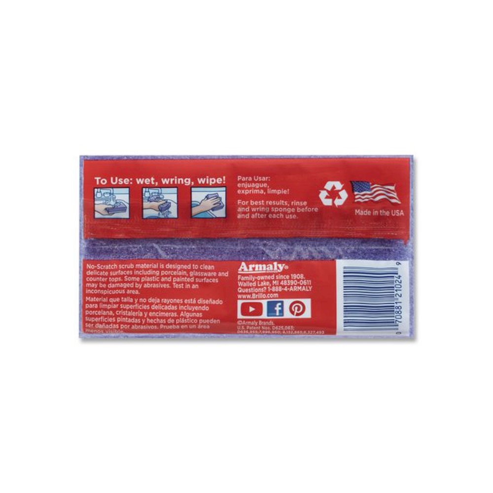 Estracell Bathroom Sponge, 4.5 x 2.75, 1.12" Thick, Purple/White, 2 Sponges/Pack, 12 Packs/Carton. Picture 4