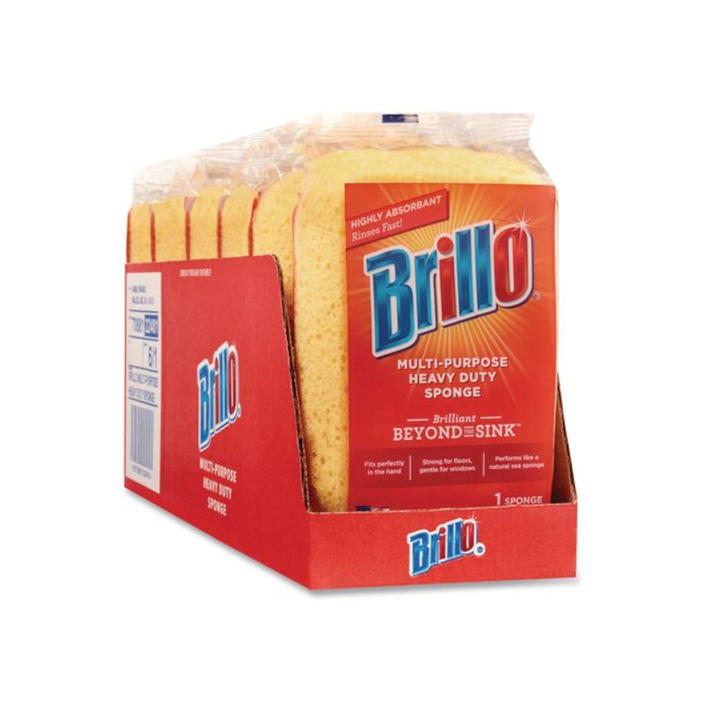 Multi-Purpose Sponge, 4.25 x 6.25, 2.12" Thick, Yellow, 6/Carton. Picture 1
