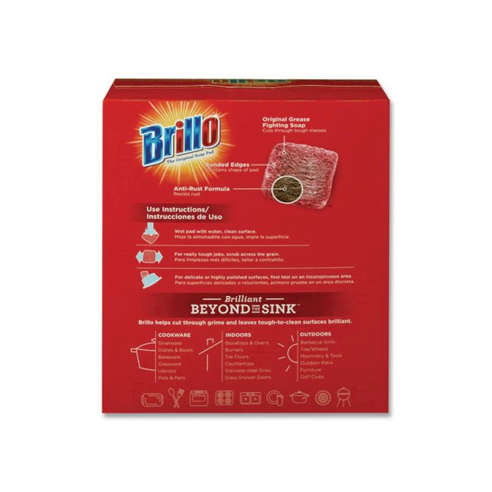 Steel Wool Soap Pads, 2.5 x 3, Gray/Pink, 18 Pads/Box, 12 Boxes/Carton. Picture 2