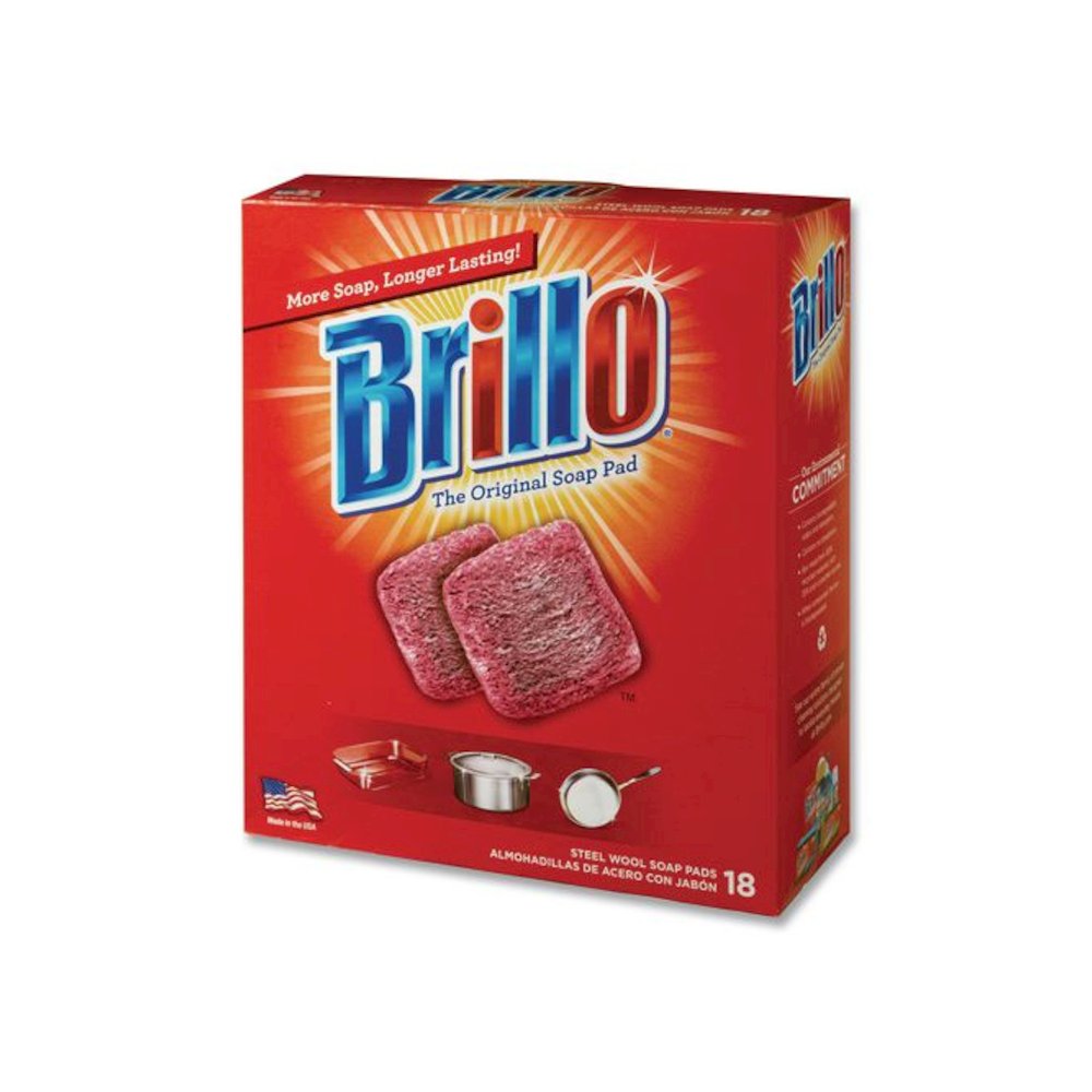 Steel Wool Soap Pads, 2.5 x 3, Gray/Pink, 18 Pads/Box, 12 Boxes/Carton. Picture 4