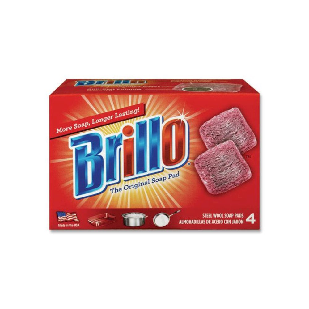 Steel Wool Soap Pads, 2.5 x 3, Gray/Pink, 4 Pads/Box, 12 Boxes/Carton. Picture 5