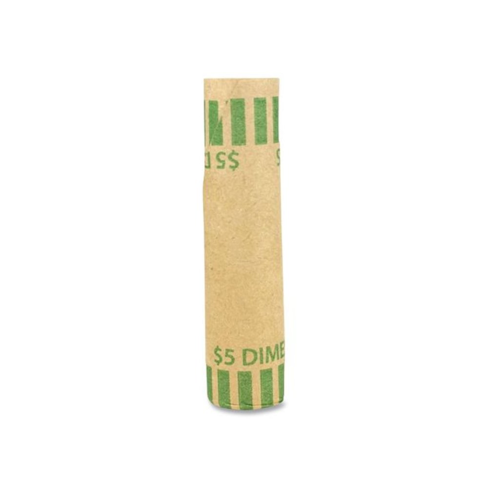 Gunshell Crimped-End Coin Wrapper, Dimes, Green/Kraft, 1,000/Carton. Picture 3