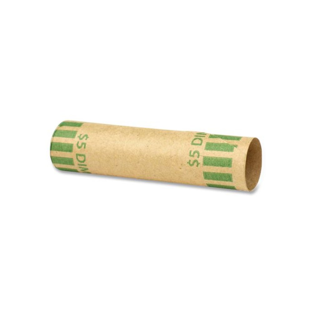 Gunshell Crimped-End Coin Wrapper, Dimes, Green/Kraft, 1,000/Carton. Picture 5