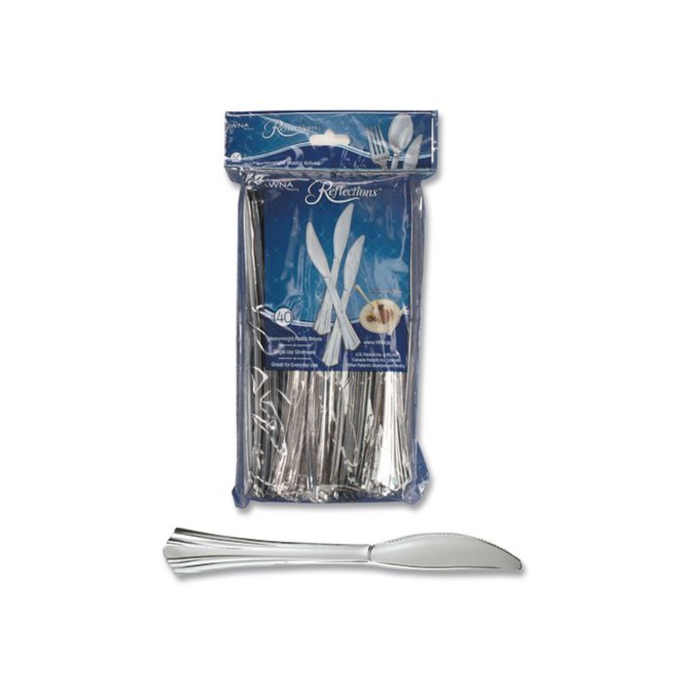 Reflections Heavyweight Plastic Utensils, Knife, Silver, 40/Pack, 8 Packs/Carton. Picture 3