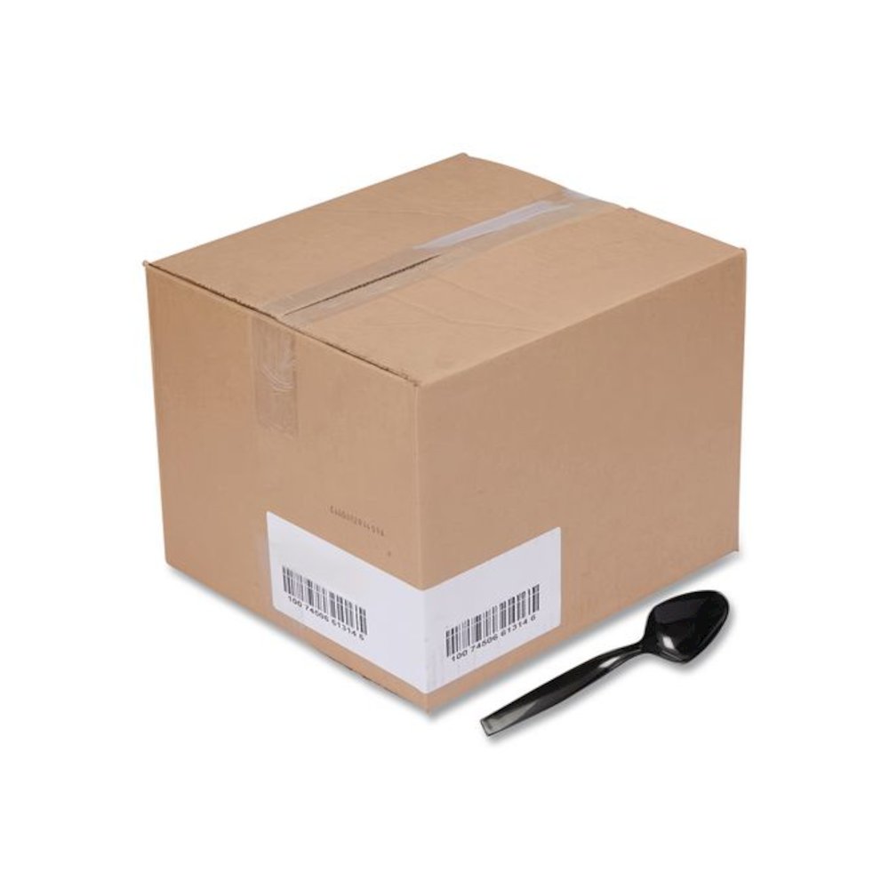 Caterline Plastic Serving Spoons, 9", Black, 144/Carton. Picture 3