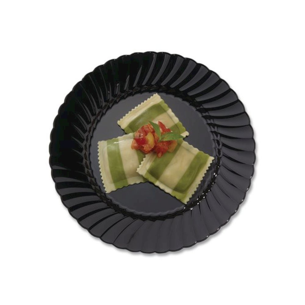 Classicware Plastic Plates, 6" dia, Black, 10/Pack, 18 Packs/Carton. Picture 3