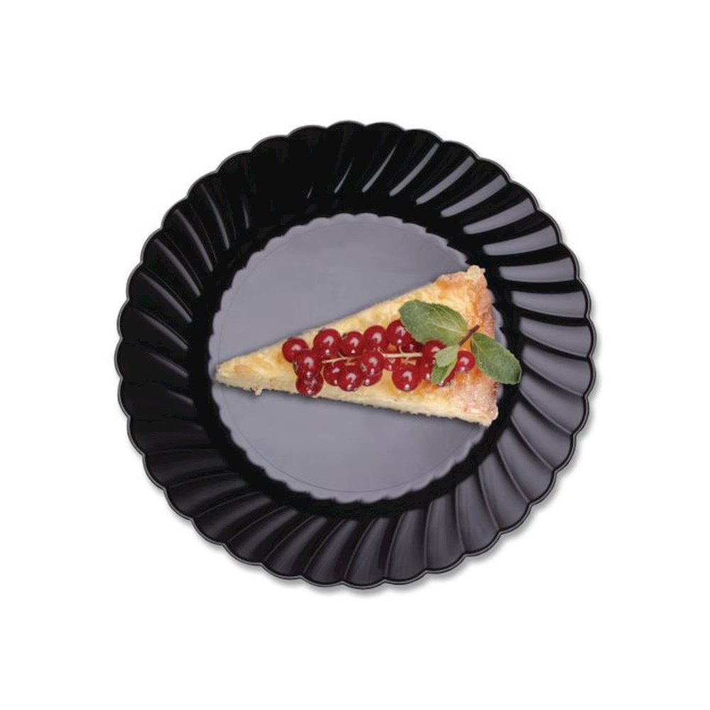 Classicware Plastic Plates, 6" dia, Black, 10/Pack, 18 Packs/Carton. Picture 2