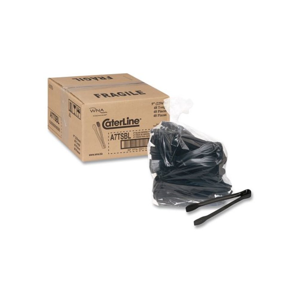Caterline Tongs, Plastic, 9", Black, 48/Carton. Picture 1