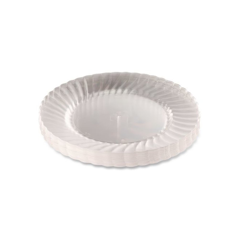 Classicware Plastic Dinnerware Plates, 10.25" dia, Clear, 12/Pack. Picture 3