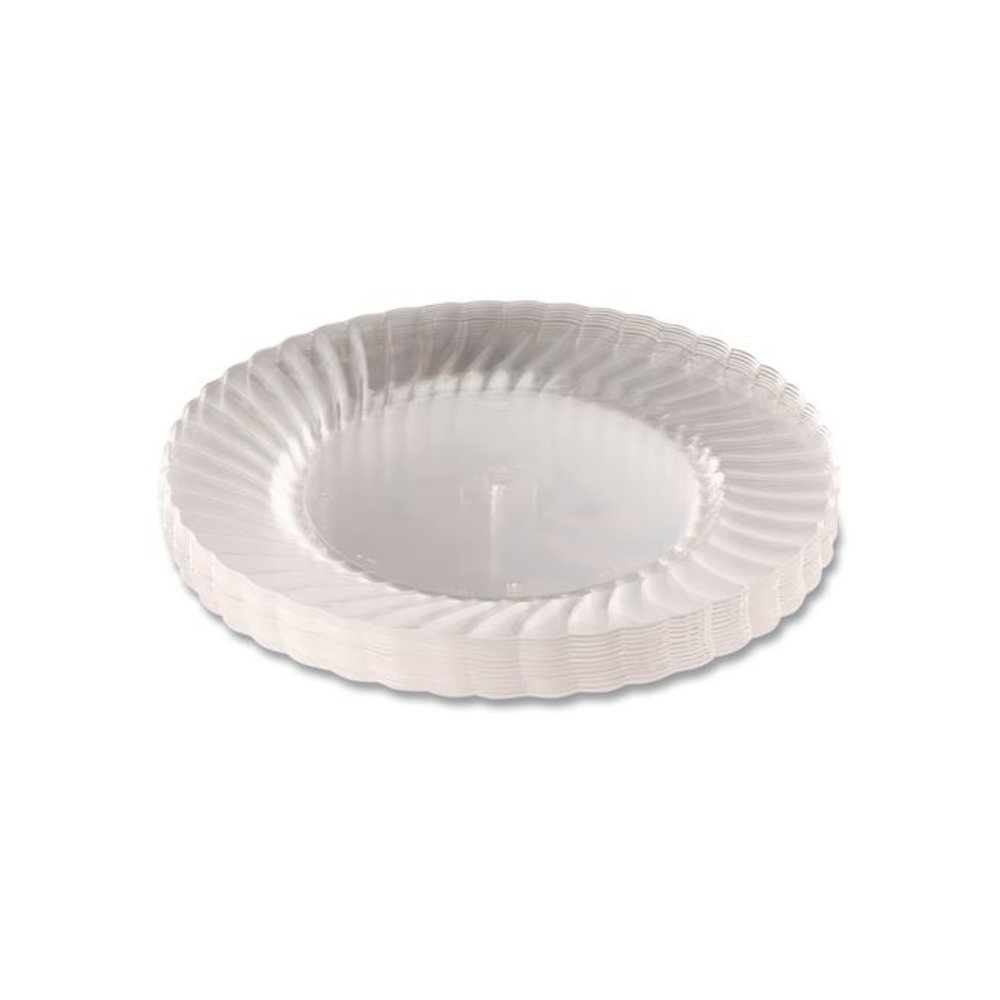Classicware Plastic Plates, 6" dia, Clear, 12/Pack, 15 Packs/Carton. Picture 3