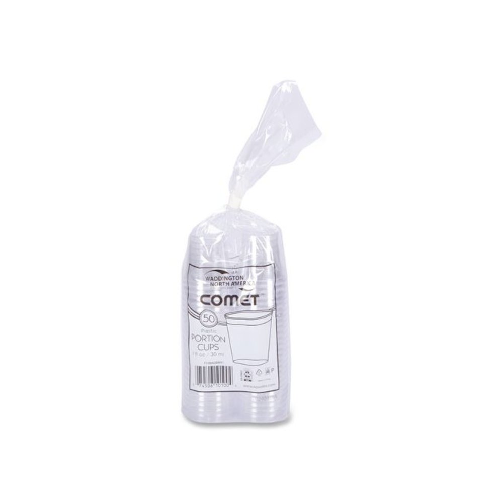 Comet Plastic Portion/Shot Glass, 1 oz, Clear, 50/Pack, 50 Packs/Carton. Picture 2